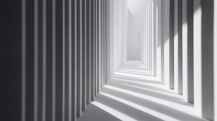 Fototapeta premium Abstract white corridor with light and shadow.