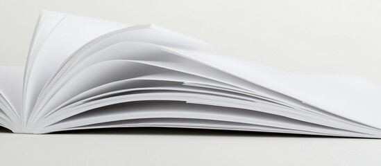 Close-up of open book, showcasing crisp white pages.