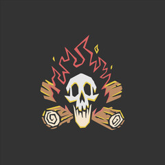 Human skull vector illustration.