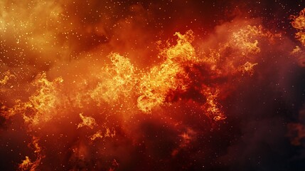 A bright orange and red space with a lot of fire