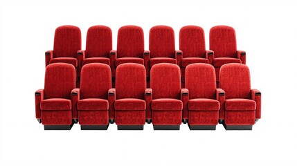 Obraz premium Red Theater Seats Arranged in Neat Rows for Movie Viewing Experience