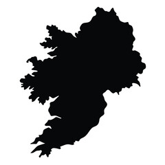 Irish Map Silhouettes Icon, Ireland Map Vector, St. Patrick’s Day Silhouette, Irish Festival Symbol, Flat Design, Isolated Graphic, Celtic Illustration, Holiday Decoration, Geography Icon