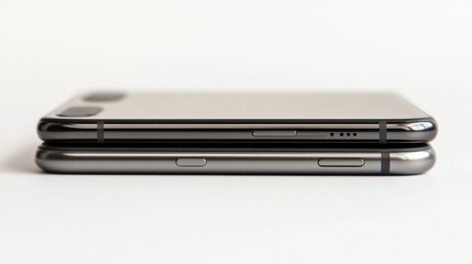 Side-by-side comparison of two smartphones, showcasing design and button placement.