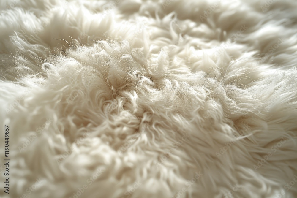 Poster close-up shot of a fluffy, white, and slightly shimmery surface, fuzzy, fuzzy texture with a hint of