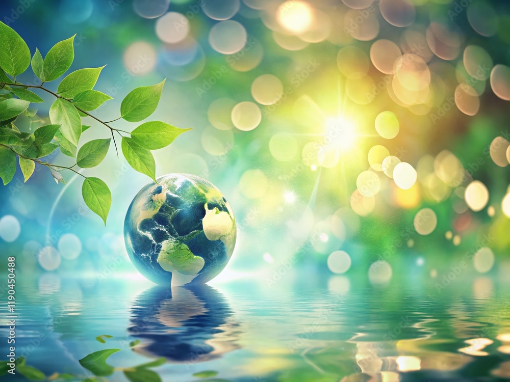 Poster abstract earth day patterns: minimalist bokeh background for text design