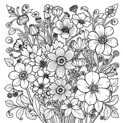 Floral Bouquet Coloring Page