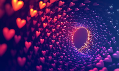 Celebrating diversity through the body positivity movement in an abstract heart tunnel digital art vibrant colors inspirational viewpoint
