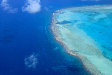 Aerial view of the Belize Barrier Reef
