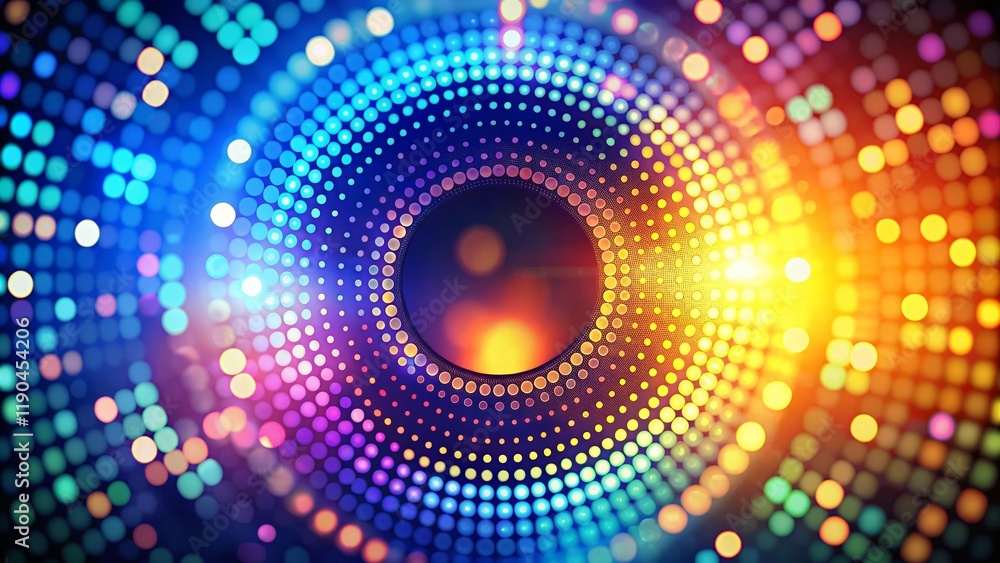 Poster abstract halftone dotted circle bokeh background - square design