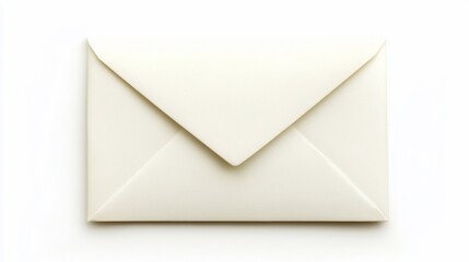 A single, off-white envelope on a white background.