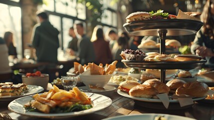 A table with a lot of food on it