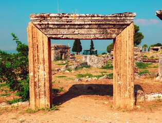 Ancient Stone Archway Front View Vivid Natural Sunlit Colors