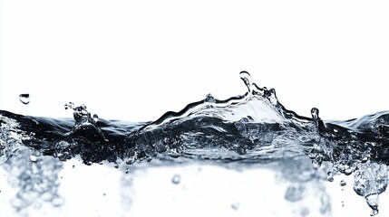Close-up of splashing water isolated on white background.