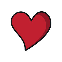 Love heart form shape icon featuring a modern and minimalist look, ideal for adding a contemporary touch to love, lifestyle, or social media-themed designs