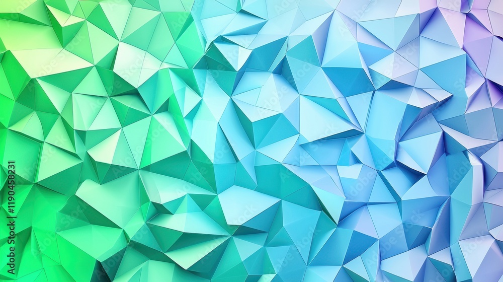 Poster blue green geometric abstract background. minimal color polygon pattern with geometric shapes, lines