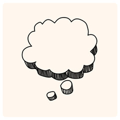 Comic speech bubbles with doodle style drawing