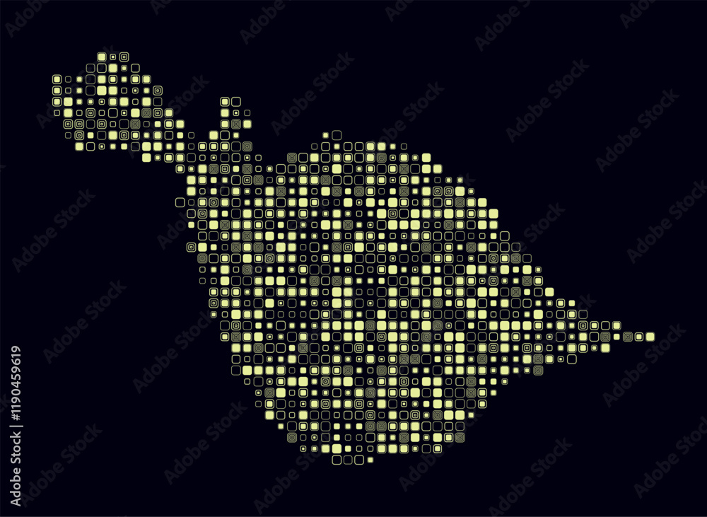 Poster heard island and mcdonald islands, shape of the country build of colored cells. digital style map of