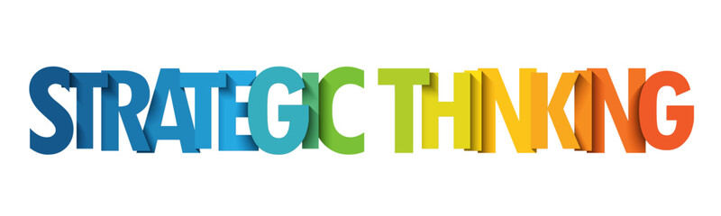 STRATEGIC THINKING colorful vector typography banner