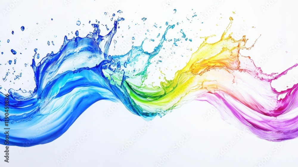 Aufkleber color abstract waves background. rainbow curve lines illustration isolated on white. luxury colorful