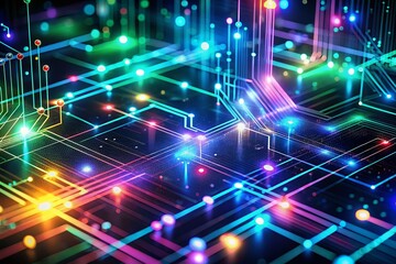 Naklejka premium Abstract Tech Background: Futuristic Circuit Board Design with Copy Space