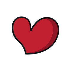 Love heart form shape icon featuring a modern and minimalist look, ideal for adding a contemporary touch to love, lifestyle, or social media-themed designs