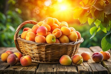 Abundant Ripe Apricots: Sun-Kissed Summer Harvest Stock Photo