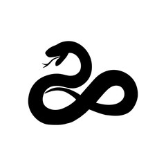 Chinese snake silhouette vector illustration design on white background.