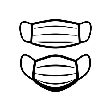 recommend clip art: Face mask or medical mask icon outline vector illustration design on white background.