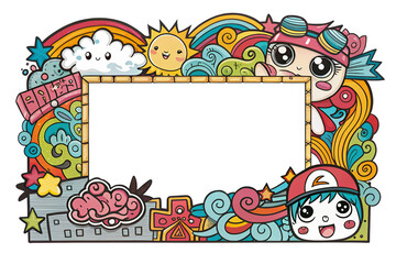 Design, Border, Frame, Card, Photo Frame, Texture, Graffiti Art, Cute Cartoon Pattern, Illustration Background