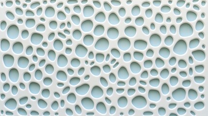 Abstract White Bubble Texture on Light Blue Background Design