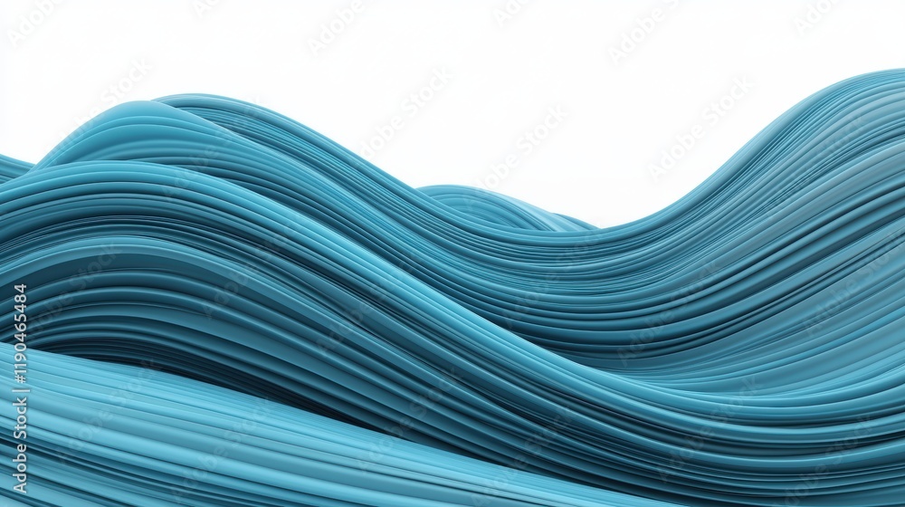 Poster abstract blue waves flowing smoothly in a minimalistic design