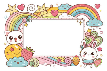 Design, Border, Frame, Card, Photo Frame, Texture, Graffiti Art, Cute Cartoon Pattern, Illustration Background