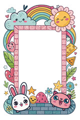 Design, Border, Frame, Card, Photo Frame, Texture, Graffiti Art, Cute Cartoon Pattern, Illustration Background