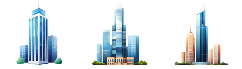 Obraz premium Modern skyscrapers with glass facades and unique architectural designs