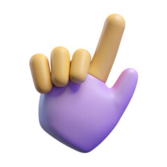 Cartoon Style Hand Gesture with Index Finger Pointing Upward
