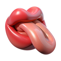 Realistic 3D Modeling of Lips and Tongue in Vibrant Red Color