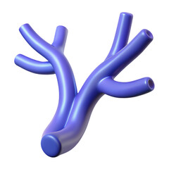 Abstract Blue Organic Shape with Curved Branching Form