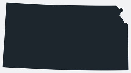 Obraz premium Kansas map. Just a simple border map. Shape of the state. Flat blank Kansas outline. Vector boundary illustration.