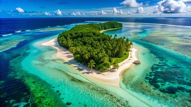 Aerial View of Guyam Island, Siargao, Philippines: Turquoise Waters and White Sand Beaches