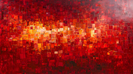 Obraz premium Bold red textured background with intricate small-scale abstract mosaic patterns