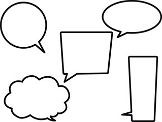 Speech bubble. Outline. Black and white. Vector illustration.