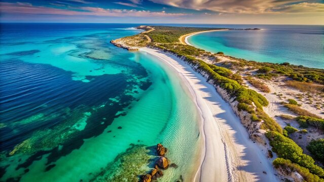 Aerial Long Exposure: Jurien Bay's Sandy Cape Reserve - Turquoise Waters & Pristine Sands