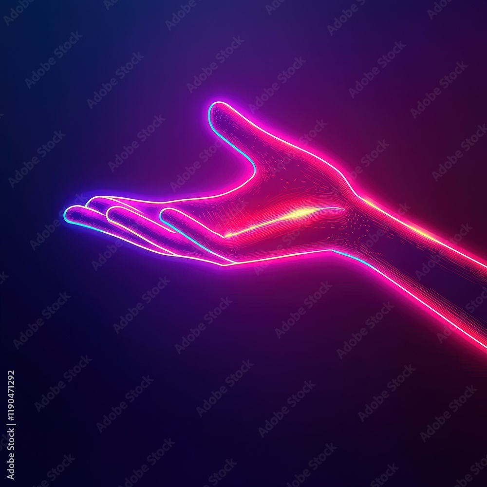 Poster a symbolic glowing hand with arrows showing recovery progress.