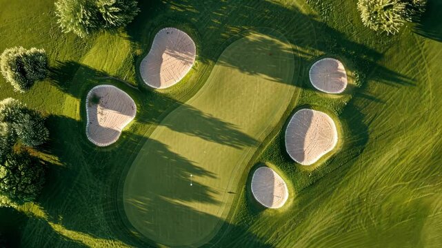Golf course overhead drone shots sports golfing golfer