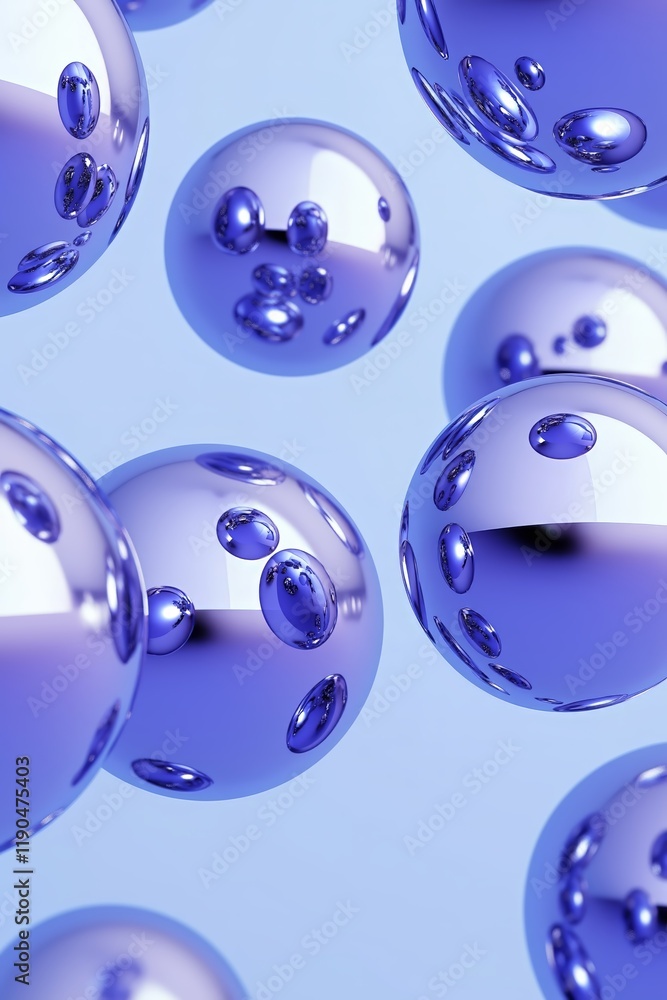 Poster spherical forms in reflective surfaces capture dynamic motion and balance. spherical forms highlight