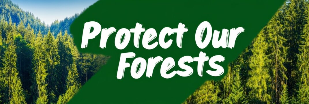 Protect Our Green Forests - Lush forest, trees, nature, conservation, environment. Symbolizing growth, preservation, biodiversity, oxygen, and sustainability.