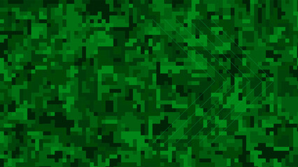 ABSTRACT ILLUSTRATION CUBE GREEN COLOR. DIGITAL BUSINESS BACKGROUND MOSAIC GRID DESIGN VECTOR 