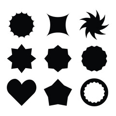 creative black Vector Y2K Shapes set collection
