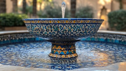 Stunning Mosaic Fountain with Water Feature