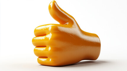 A shiny yellow orange thumbs up icon likely indicating approval
